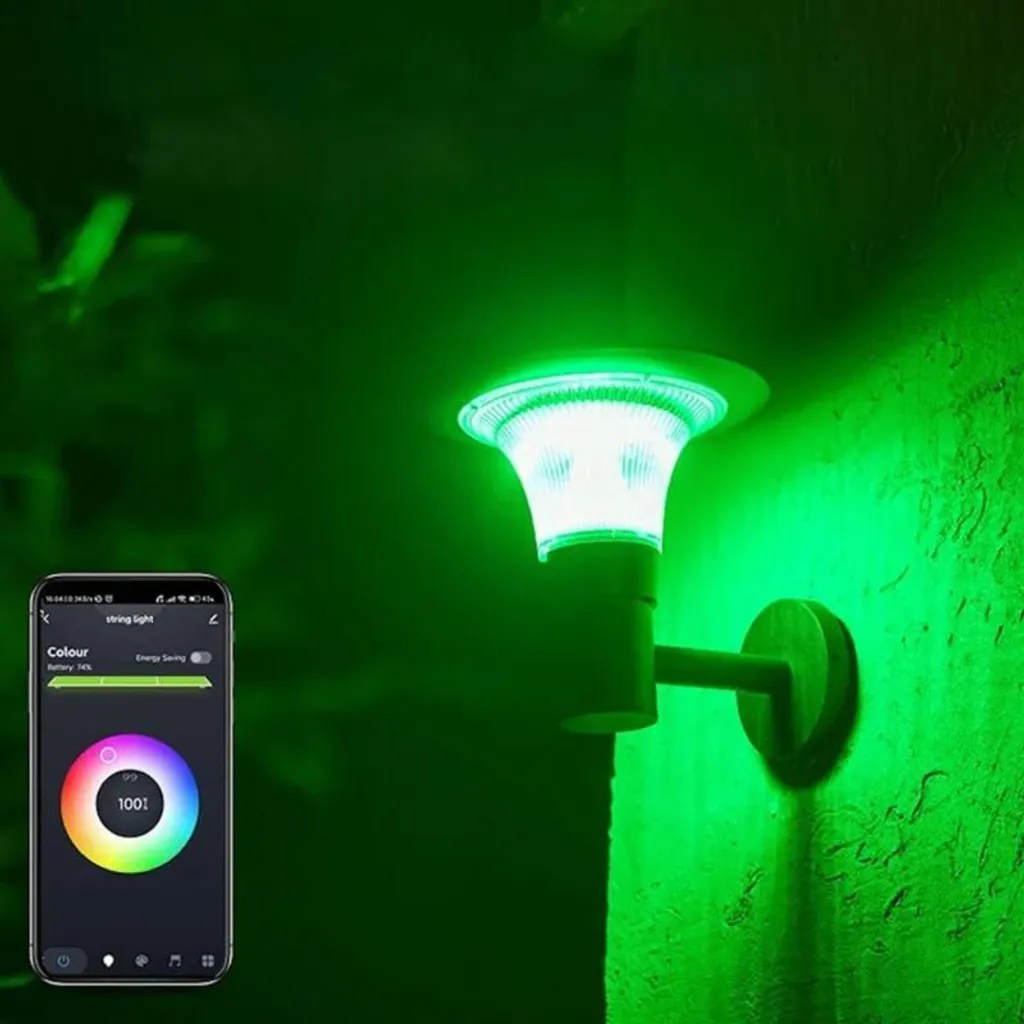 Lanterne Solaire UFO RGBW IP65 Connectée - Éclairage Multicolore et Blanc