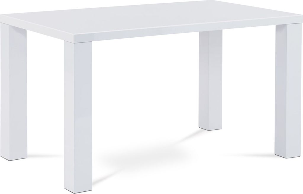 Esstabelle 135x80x76 cm, Hochglanz weiß - 3007 Gew. Produktbild 