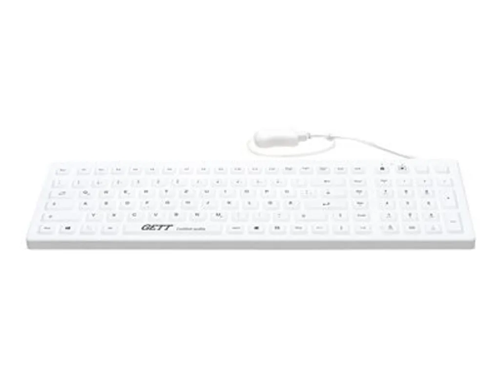 Clavier lavable IP65 anti-bactérien CleanType Prime Pro+ blanc GETT