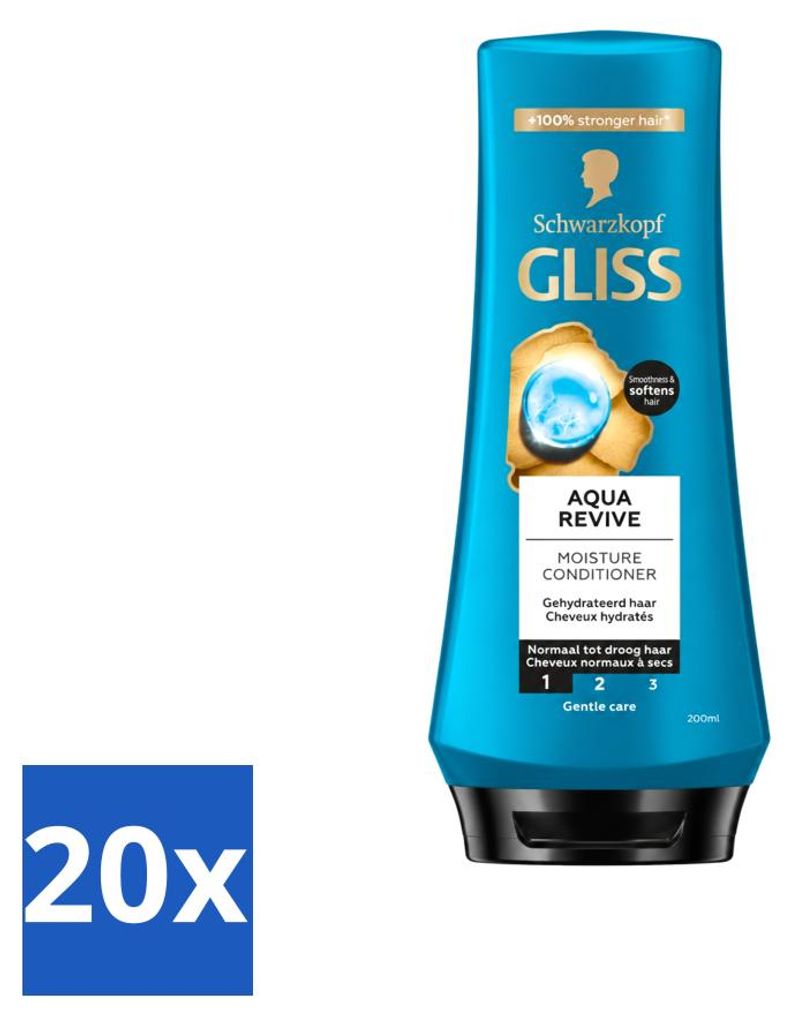 20 x Gliss Aqua Revive Conditioner - Hydratatie en frisheid Productafbeelding 