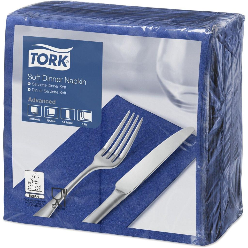Dinnerservietten Advanced 39x39cm 1/8 Falz 3-lagig dunkelblau VE=100 Stück