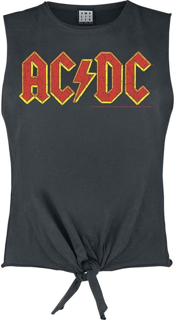 AC/DC Top Damen Amplified Collection - Logo charcoal XL