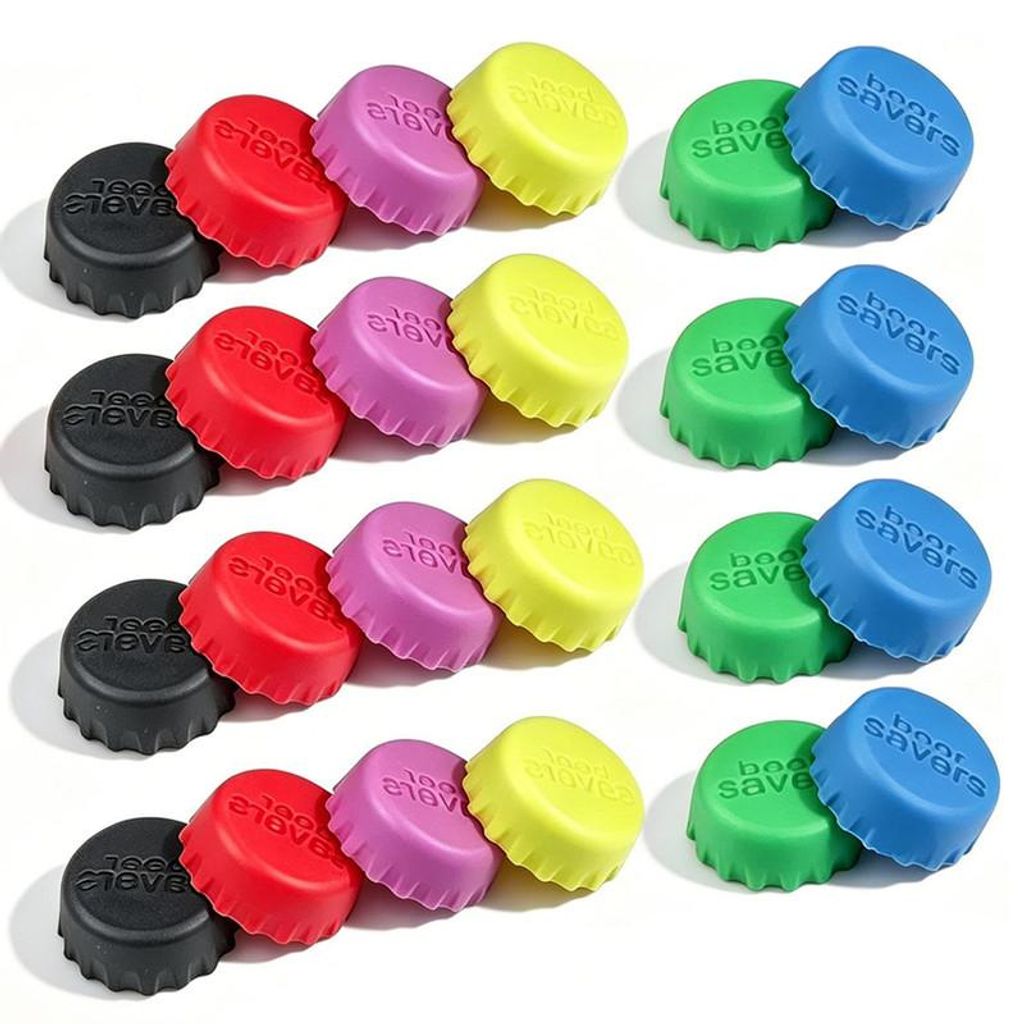 Silikon Flaschenkappen 6‑Farben Set, wiederverwendbare Produktbild 