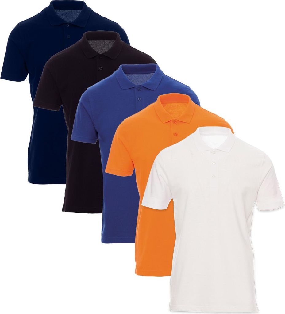 Mivaro Herren Poloshirt 5er Pack - Polo-Kragen mit 3-Knopf-Leiste, atmungsaktiv, 100 % Baumwolle, Regular Fit, große Auswahl bis 5XL