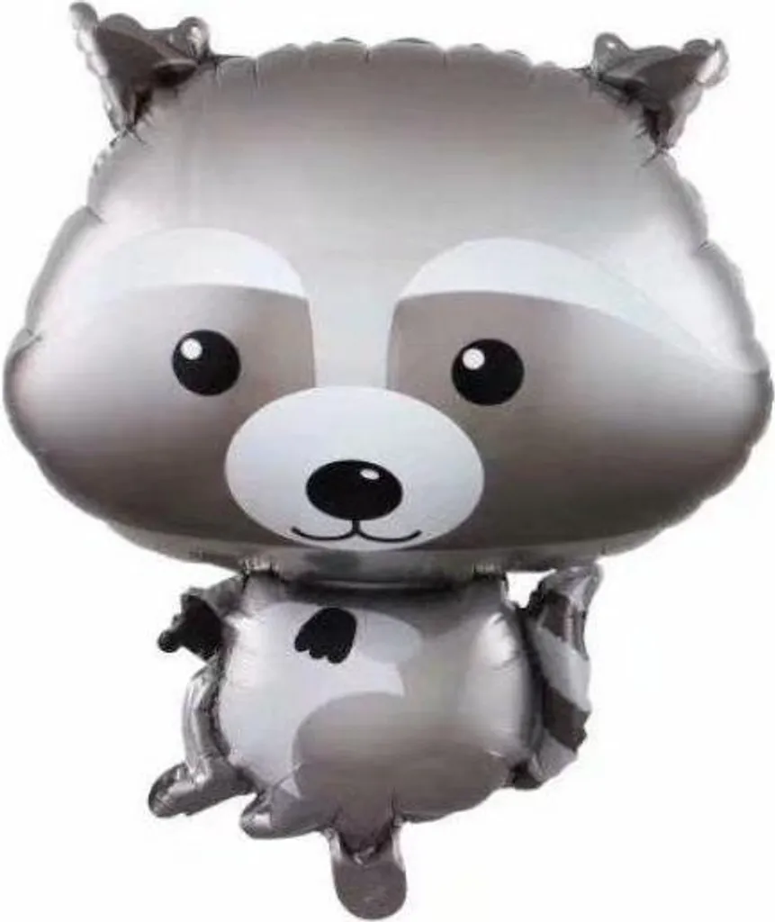 Ballon décoratif raton laveur 48x65cm - Déco Baby Shower thème forêt