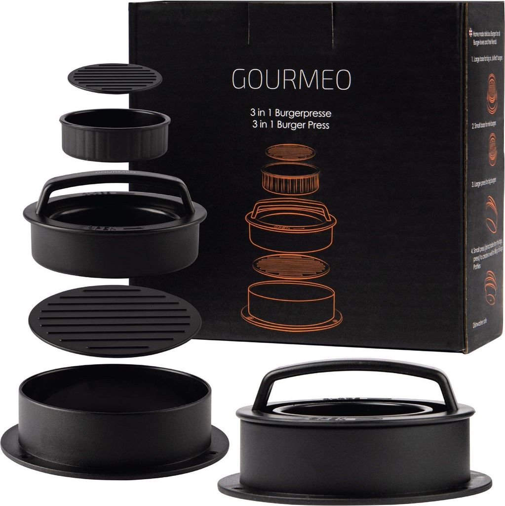 GOURMEO 3 in 1 Burgerpresse - Burger Patty Presse für Produktbild 
