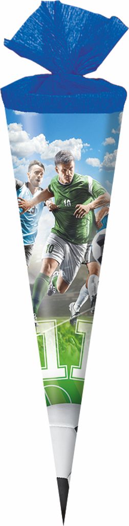Schultüte / Zuckertüte / Länge: 35cm / rund / "Fußball" Produktbild 