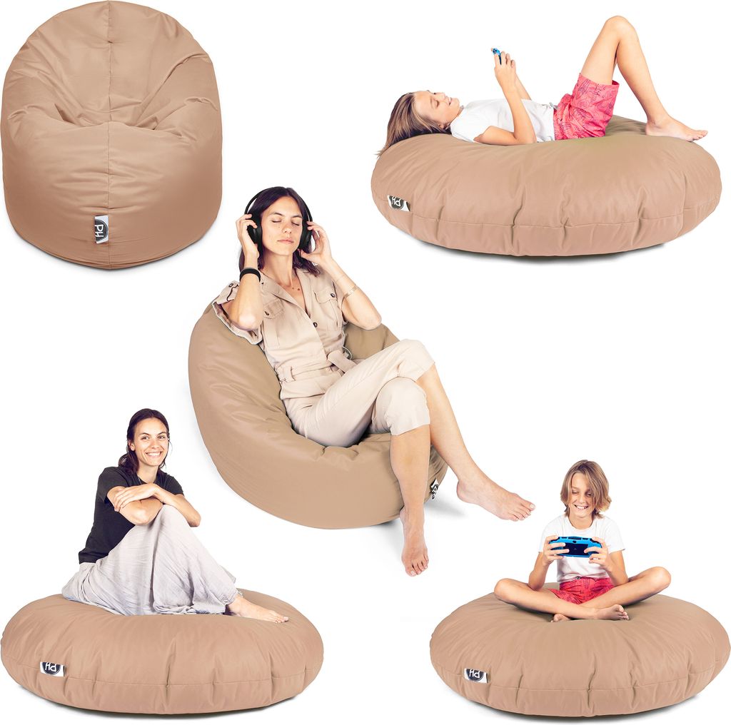 Sit&Joy Sitzsack 2 in 1 Sitzkissen Bodenkissen für Erwachsene & Kinder - Gaming mit Füllung Kissen Sessel BeanBag in 3 Größen und 27 Farben erh...
