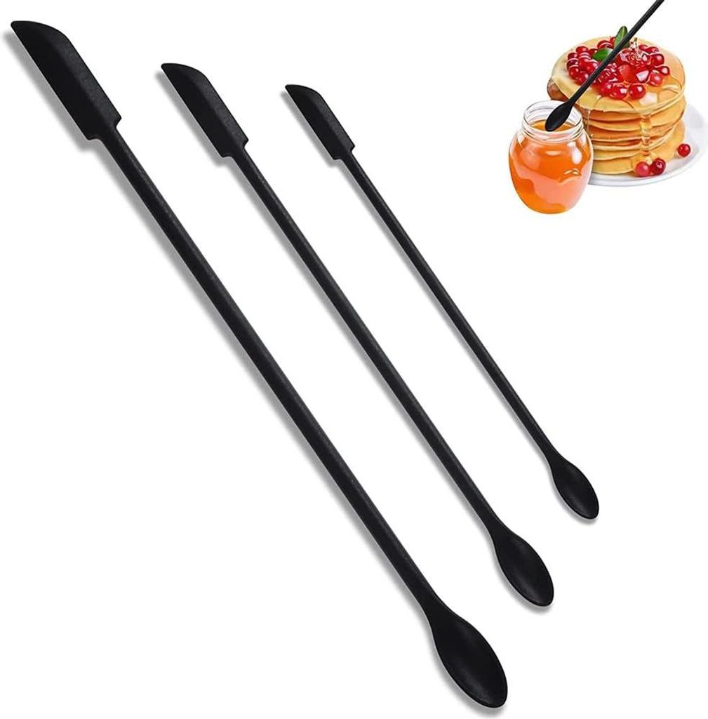Kleine Silikon-Teigspatel für Kosmetik - 3 Stück - Make-up-Spatel - wiederverwendbar - verschiedene Größen