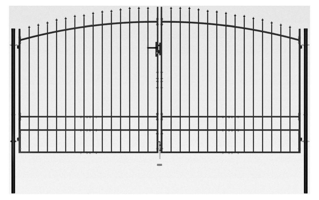 Doppelflügel-Gartentor mit Speerspitzen 400 x 248 cm