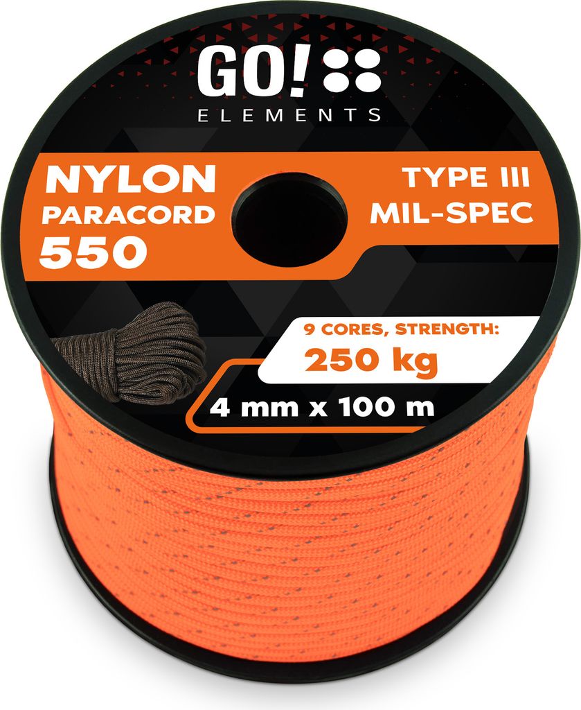 GO!elements 100m Paracord Seil aus reißfester Nylonschnur - Produktbild 