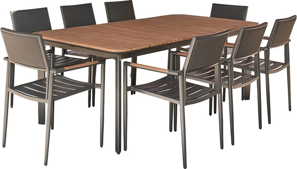 Gartenmöbel aus massivem Teakholz und Aluminium, 6–8 Personen