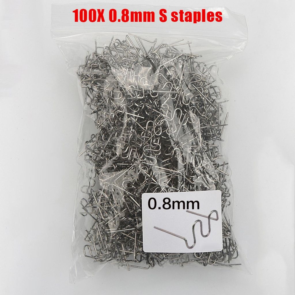 Universal 400 Teile/satz Vorgeschnittene 0,6mm-0,8mm Heiße Welle Flache Heftklammern Für Kunststoff Hefter Reparatur Schweißer reparatur werkzeug