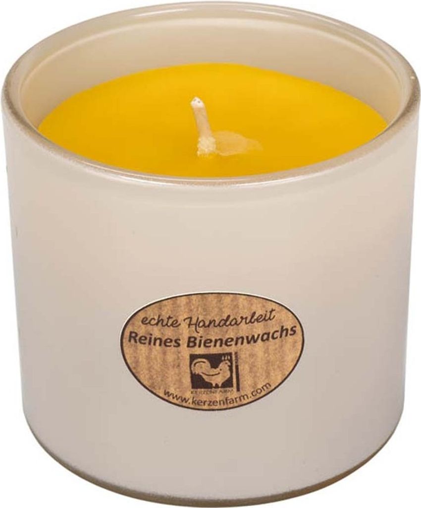 Kerze im Trendglas - elfenbein