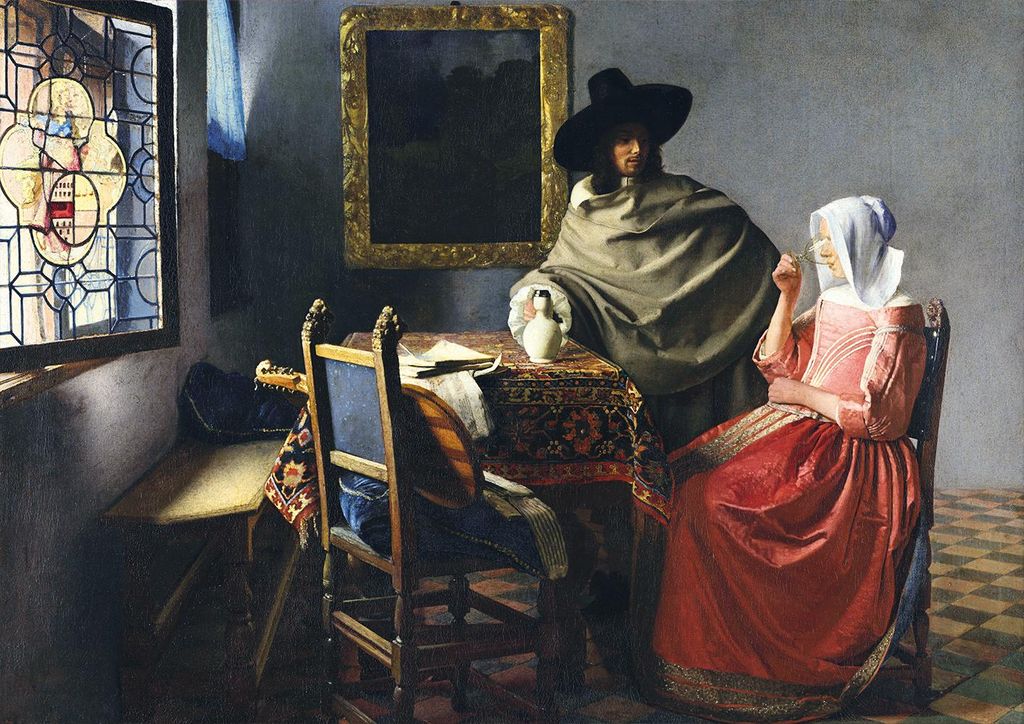 Puzzle 1000 Kieliszek wina, Vermeer Image du produit 