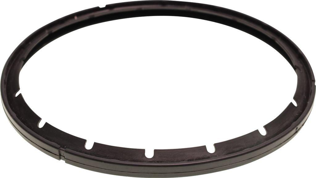 A black rubber ring with cutouts is shown against a white background.