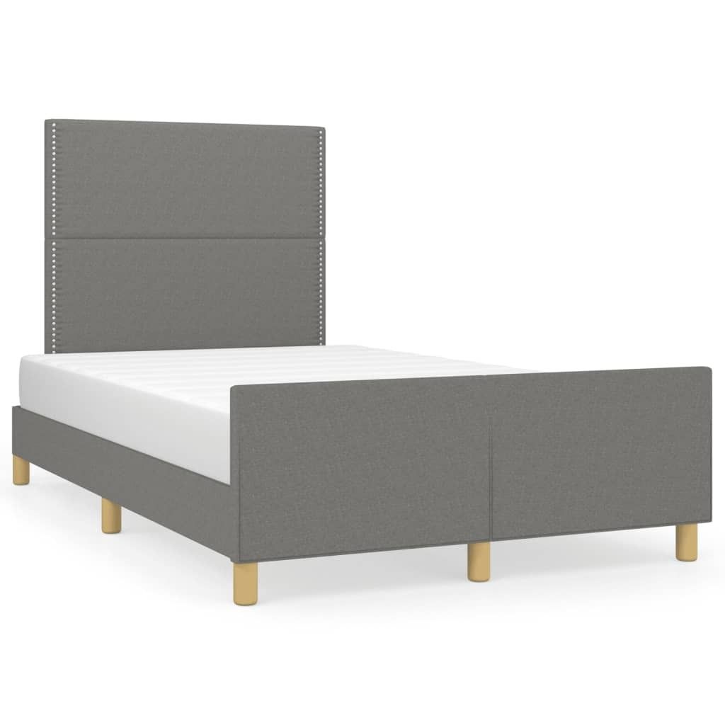 vidaXL Bettgestell ohne Matratze Dunkelgrau 120x190 cm Stoff