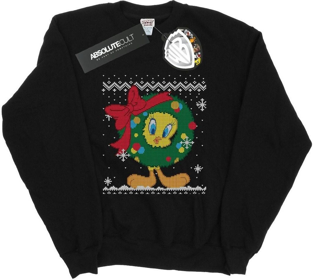 Looney Tunes - "Tweety Pie Christmas Fair Isle" Sweatshirt für Herren BI32448 (XXL) (Schwarz)