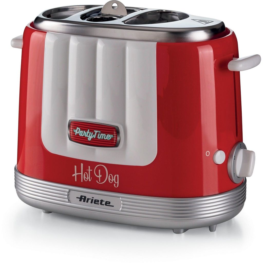 Ariete 206R Party Time Hot Dog Maker, rot, 650 Watt für 2 Produktbild 