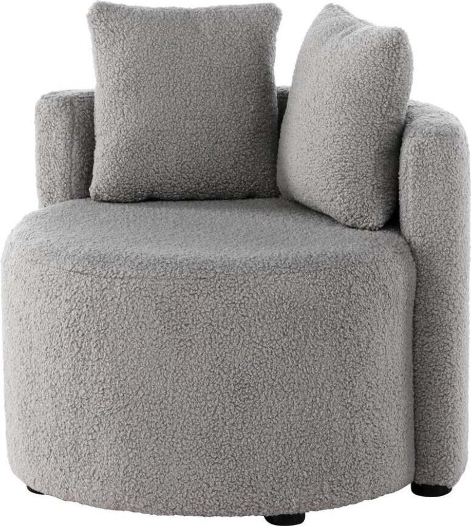 FURNLUX Kinderzimmersofa Kelso Grau Und Schwarz 59cm / Hauptfarbe: Grau / Abmessungen: 59 x 56 x 45 cm