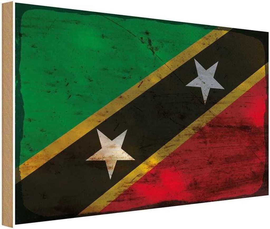 vianmo Holzschild 30x40 cm St. Kitts und Nevis Flagge Fahne Wappen
