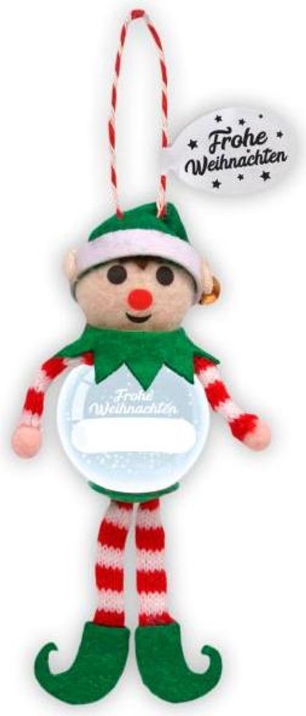 Personalisierte Schneekugeln als Dekoration für Weihnachten, Weihnachtsbaumschmuck, Geschenk- Schneekugel Blanko Elf