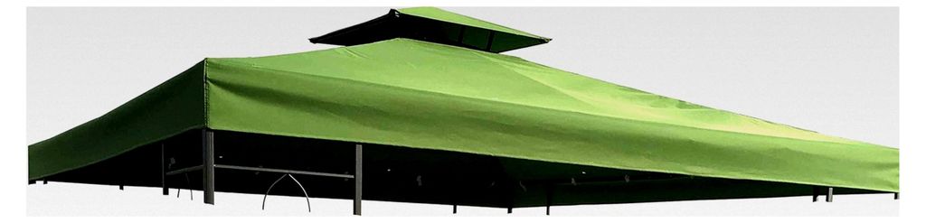 Ersatzdach 310g/m² Wasserdicht, ca. 3 x 3 m, Pavillondach grün, 298 x 298 x 18 cm
