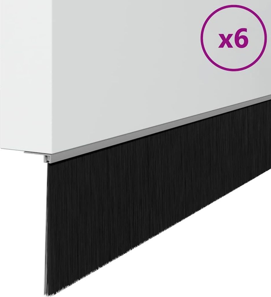 vidaXL Aufsteck Türbürstendichtungen 6 pcs Silber 100 cm