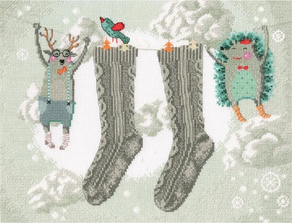 Kit de point de croix compté RTO L'hiver M651 - Broderie 32,5x25 cm