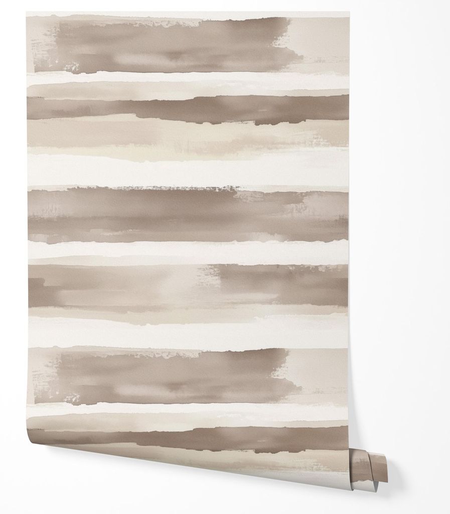 Vliestapete Streifen Aquarell Abwaschbar Wohnzimmer 4x2,5 Beige