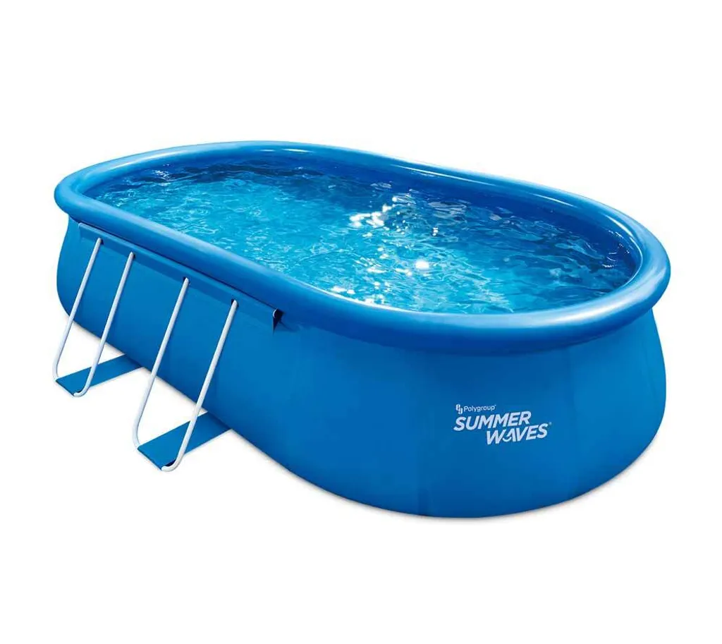 Piscine gonflable Summer Waves Quick Up ovale bleue 549x305x107 cm