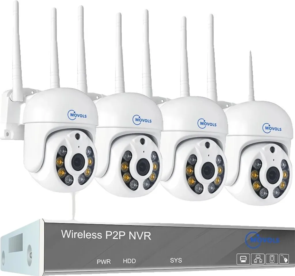 Système CCTV sans fil 10CH 3MP avec 4 caméras PTZ et disque dur 2To