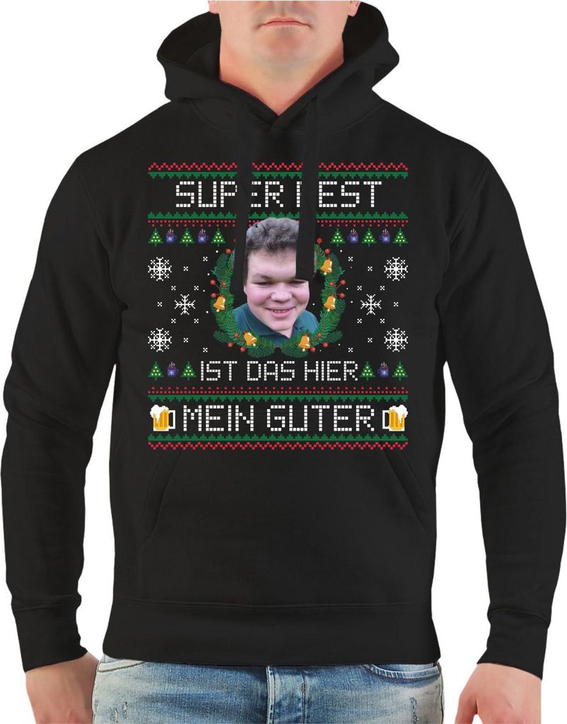Herren Kapuzenpullover Weihnachten SUPER FEST ist das hier Mein Guter