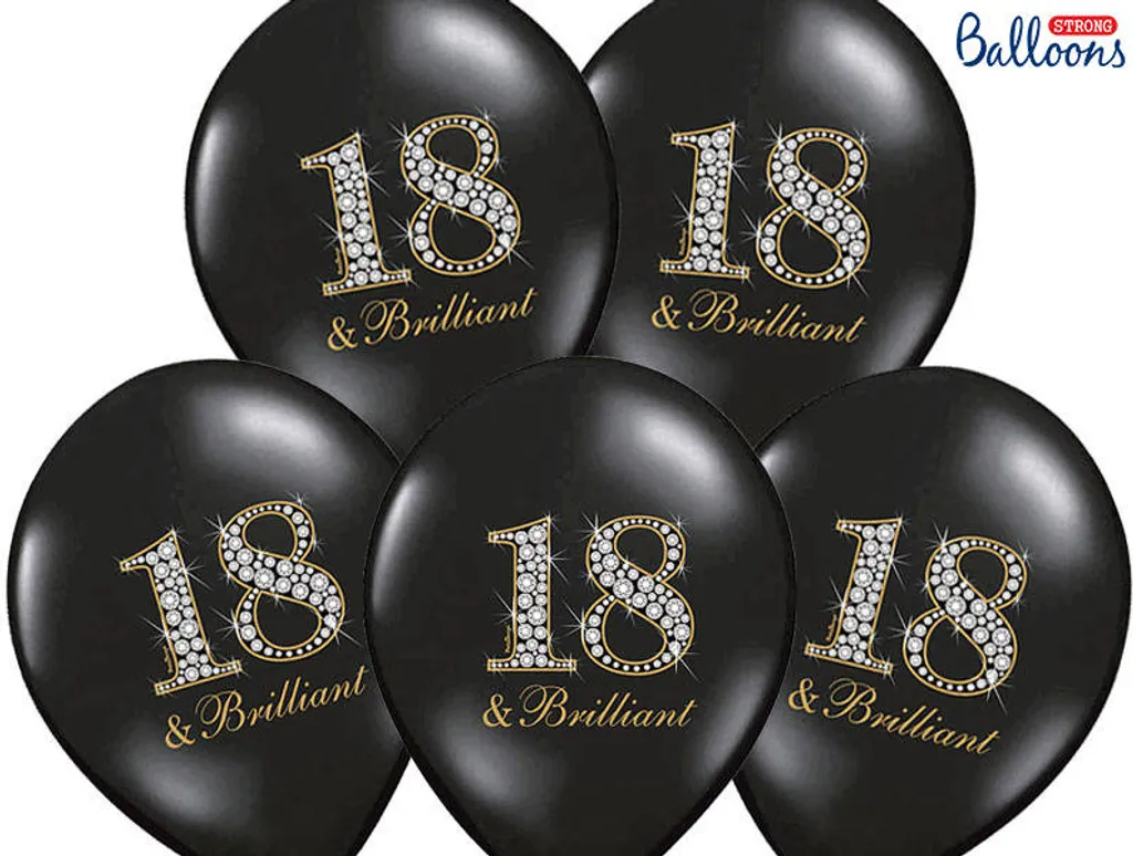 Déco anniversaire 18 ans : 50 ballons noirs 30 cm pour salle de fête