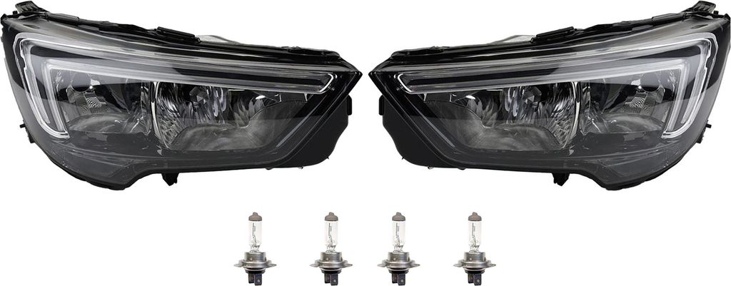 Johns, Scheinwerfer links & rechts Set passend für Opel Crossland X P17 + Leuchtmittel
