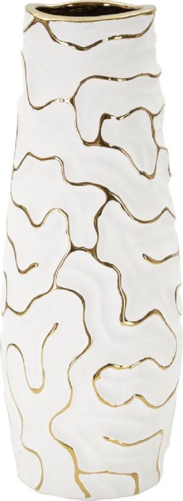 FURNLUX Vase Lia Weiss 12cm / Hauptfarbe: Weiß / Abmessungen: 12 x 30 x 12 cm