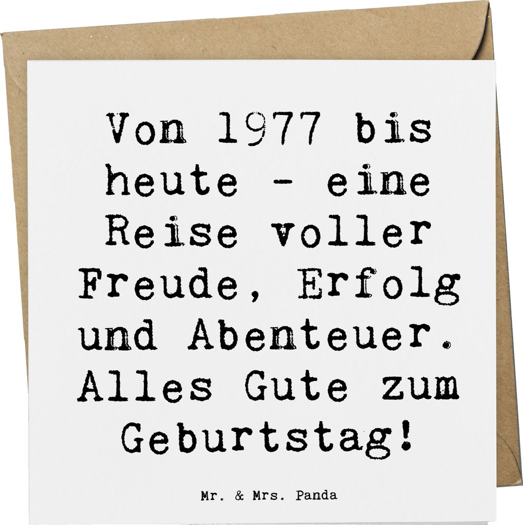 Mr. & Mrs. Panda doppelkarte Spruch 1977 Geburtstag - Weiß - Geschenk, Glückwunschkarte, Grußkarte, Feier, Alter, Happy Birthday, Nostalgie, Geb...