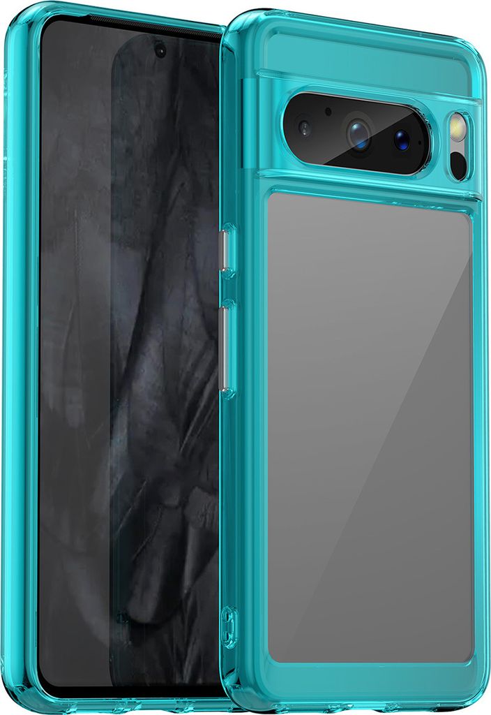 Google Pixel 8 Pro Hülle, Klar Rückseite Stoßfeste TPU Silikon Bumper Schutzhülle für Google Pixel 8 Pro Hellblau