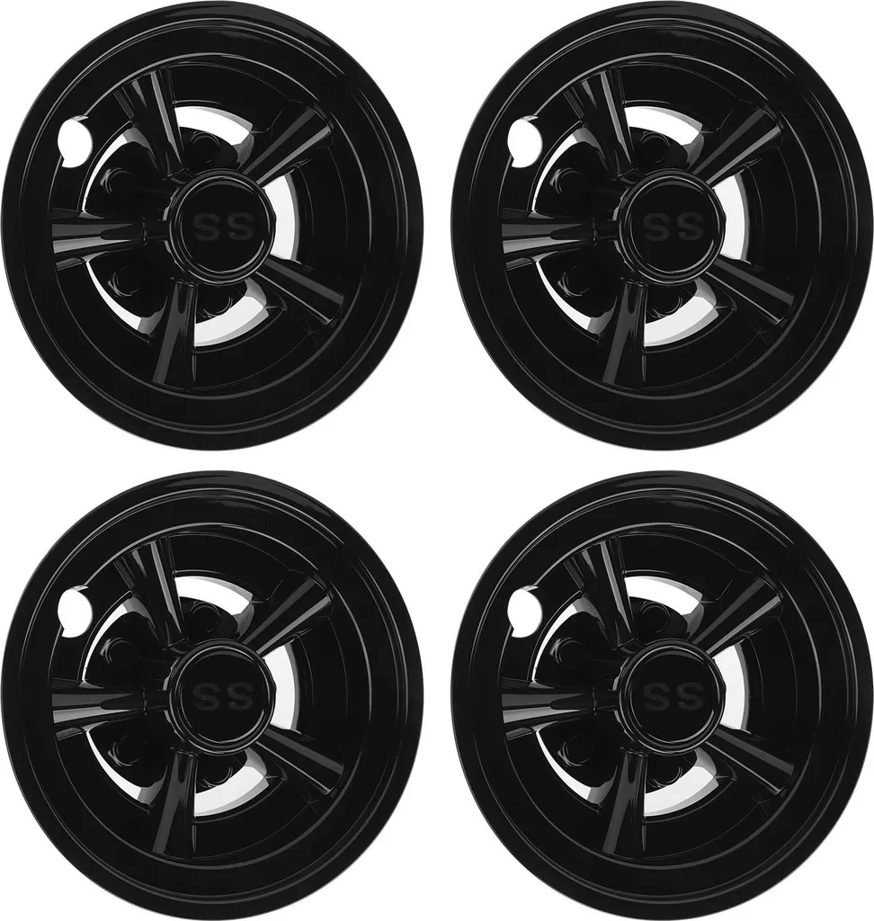 Enjoliveur de Roue de Golf 8 Pouces Noir Aérodynamique - Lot de 4