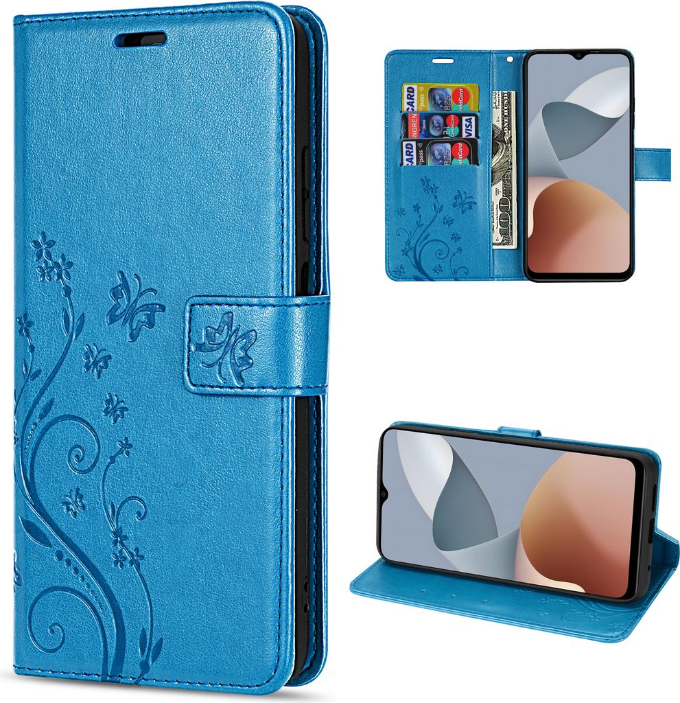MOJIA Flip Case Für ZTE Blade A73 4G / V50S – PU-Leder Mit Magnet, Kartenfach & Ständerfunktion, Blau