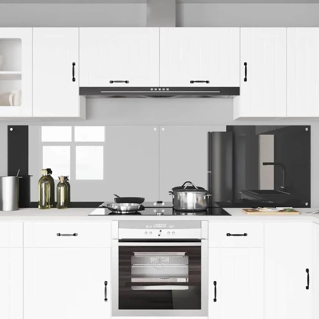 Set 2 Alzatine Vetro Temperato Grigio Scuro 110x60 per Cucina - 3