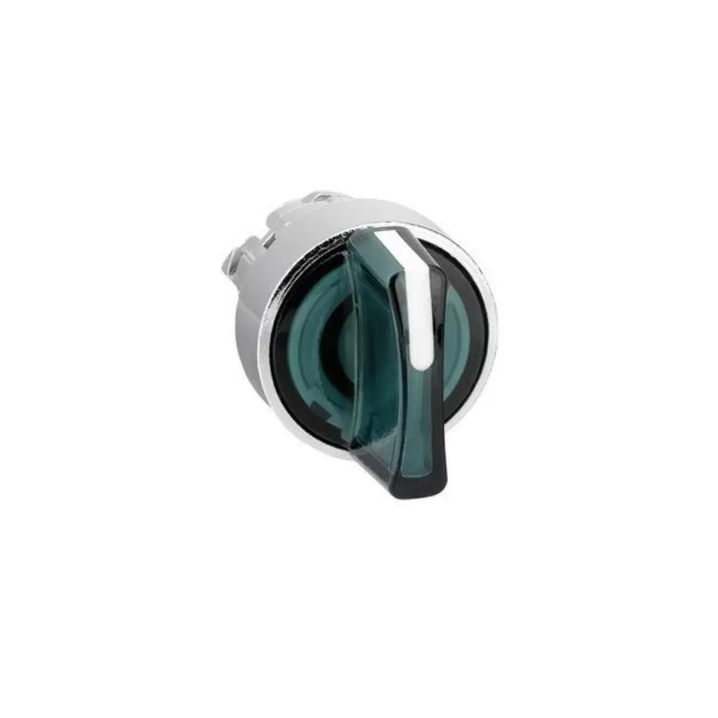 Sélecteur Lumineux Vert ZB4BK1333 en Métal Chromé 3 Positions