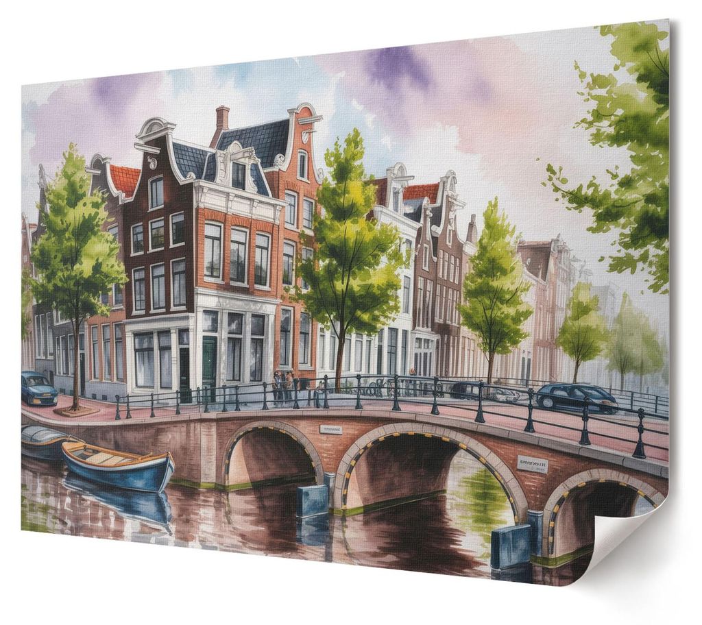 Urbane Atmosphäre - Kunstdruck A4 - Fotografie, Aquarell, Malerei- Wandbild für Wohnzimmer Schlafzimmer & Flur, Modernes Poster Wanddeko, Ungerahmt