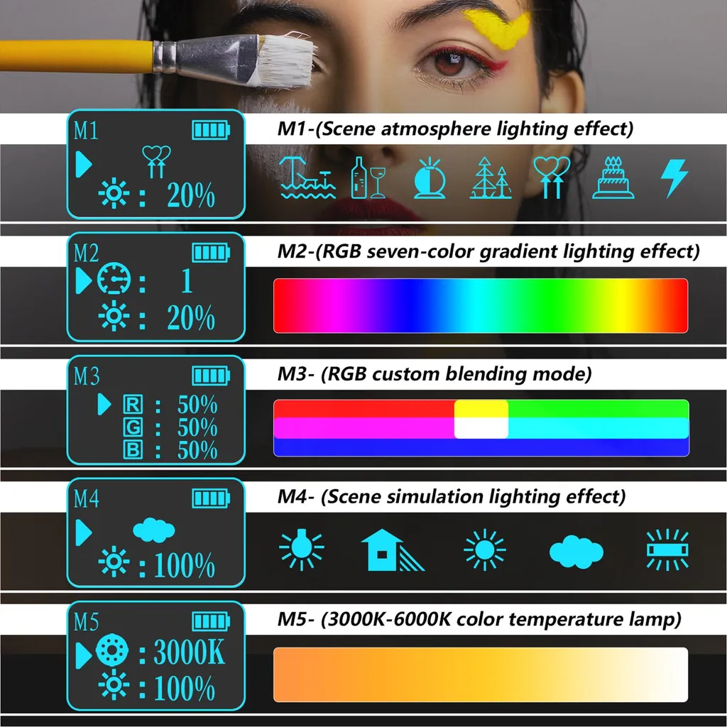 Éclairage pour Vlog et Photo Sous-Marine Tube RVB LED Wand IPX8 30M
