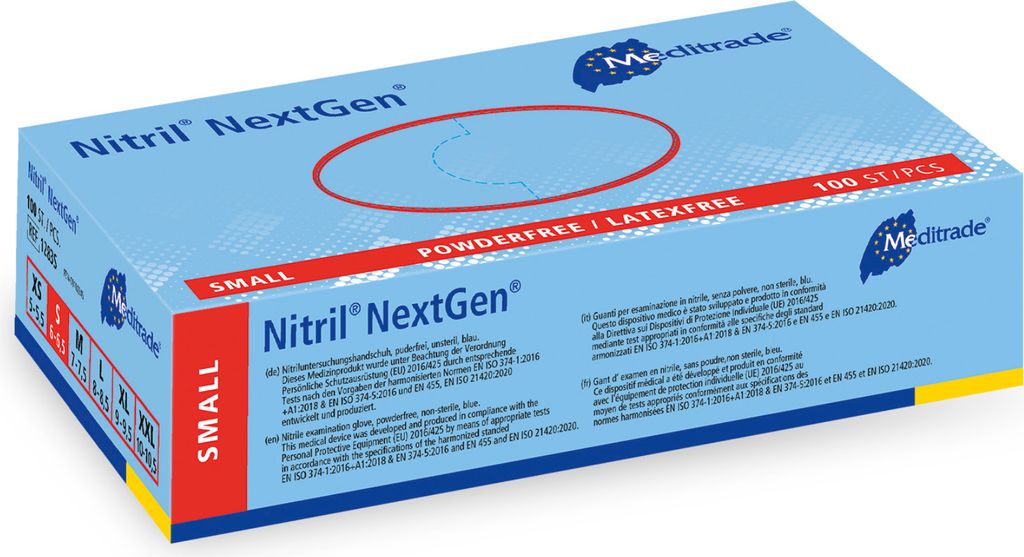 Meditrade® unisex Einmalhandschuhe Nitril® NextGen® blau Produktbild 