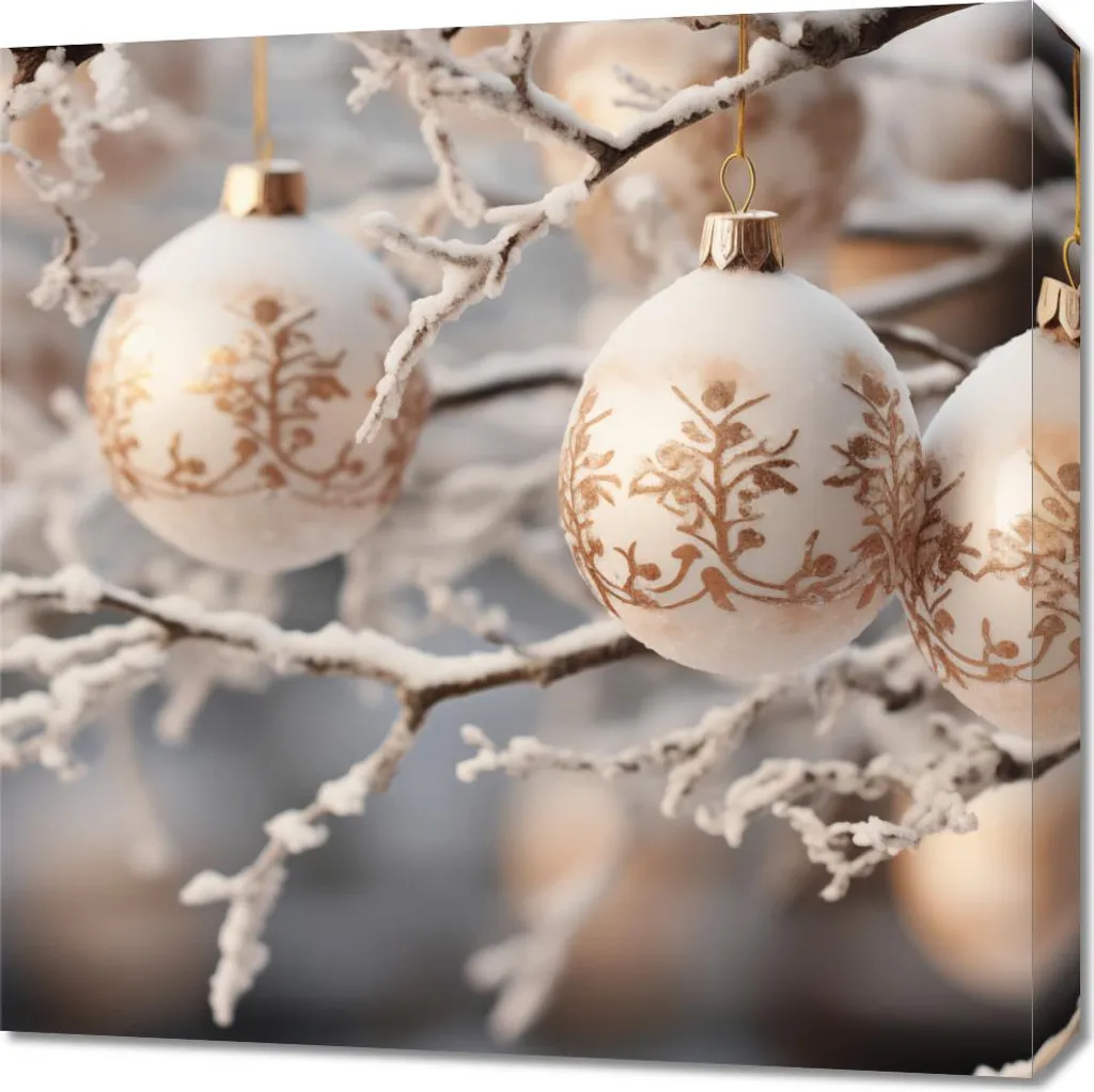 Tableau Salon 60x60 cm Splendeur hivernale - Ambiance Cocooning et Zen