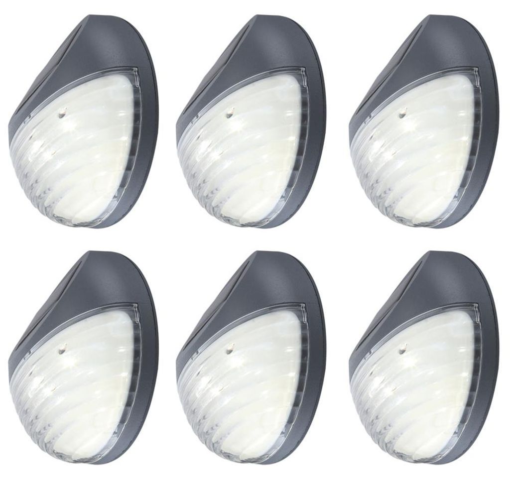 6er Set LED Zaun Solarleuchten, Durchmesser 11 cm Produktbild 