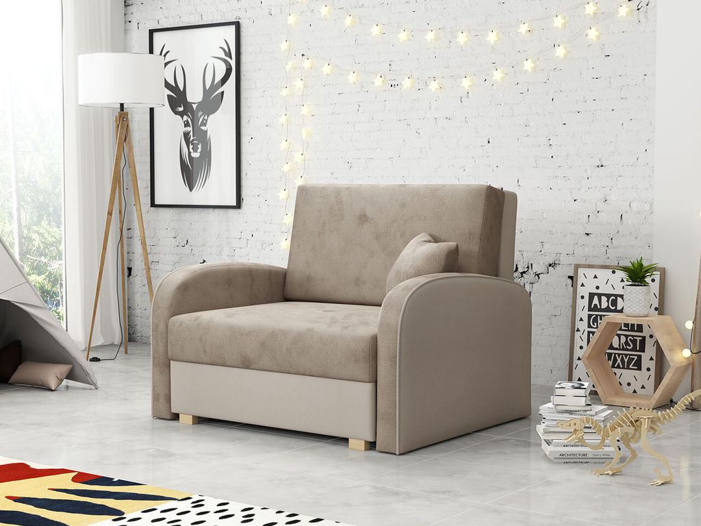 Rozkládací křeslo BELA SOFT 1 - béžové Obrázek produktu 