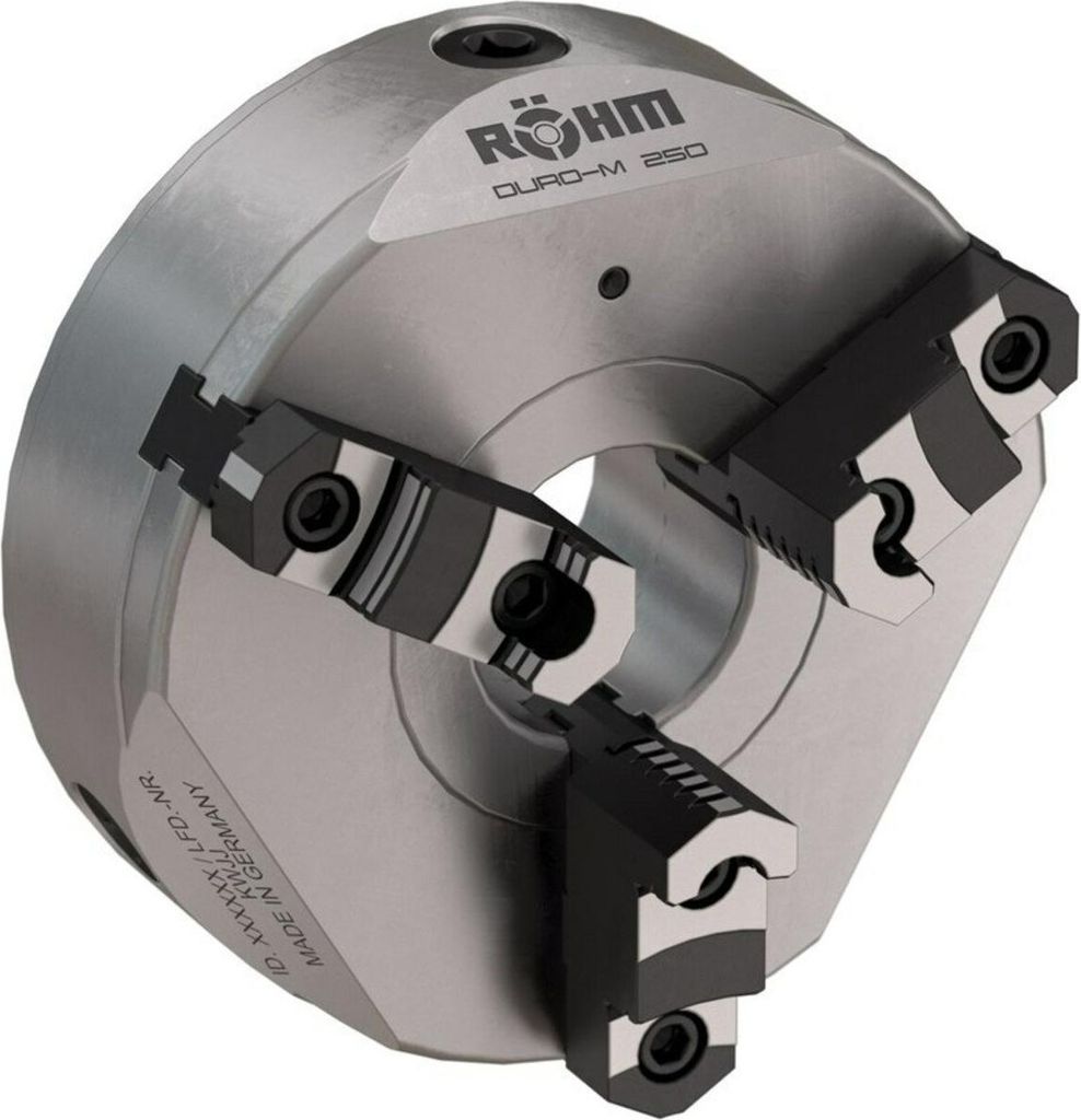 Röhm Planspiralfutter Duro-M 200/3 Zylindrische Aufnahme Befestigung von vorne (DIN 6350 abgewandelt) Bohr- und Drehbacken - 185361