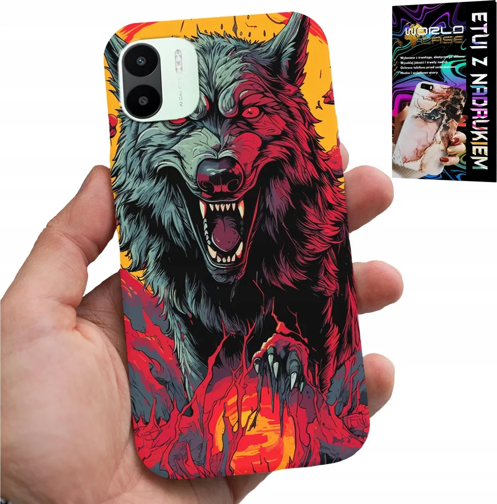 Custodia Per Xiaomi Redmi A1 - Wolf Pack Super Designs Case + Glass